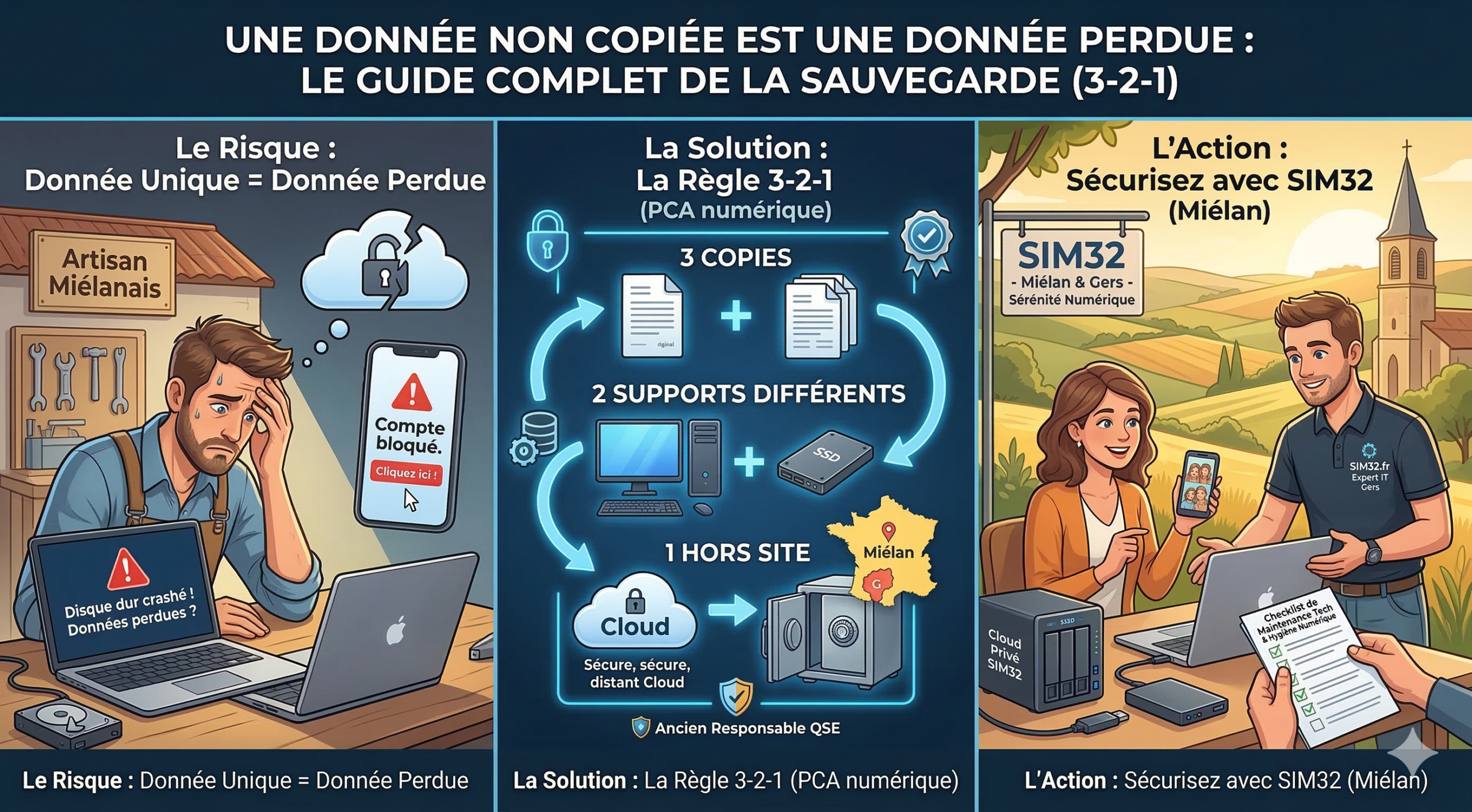 La Règle du 3-2-1 : Votre seule assurance-vie contre le crash disque (et les pleurs)